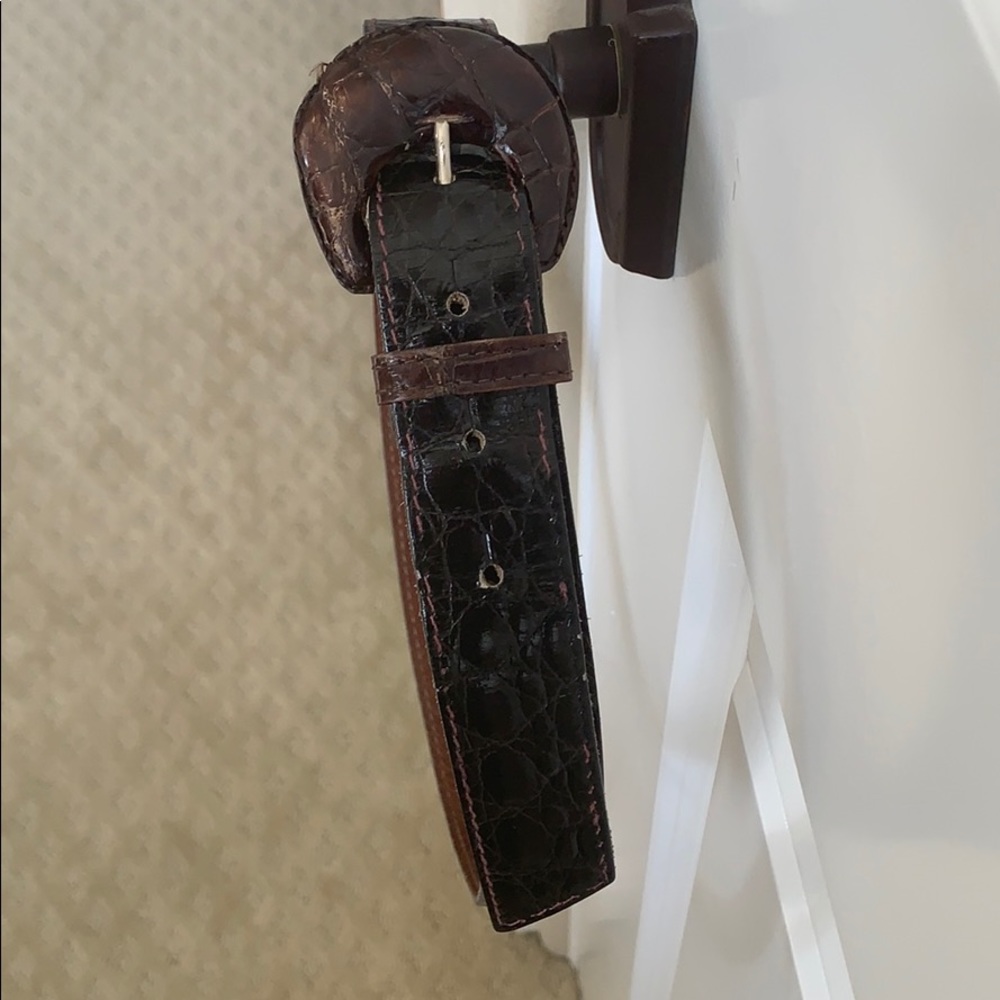 34” Dark Brown Genuine Alligator Belt
